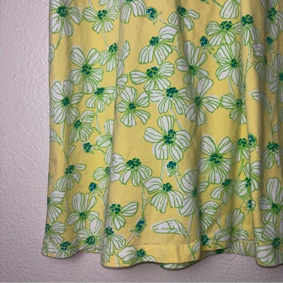 LILLY PULITZER Kelsea Dress Women's XS Yellow Green Dogwood Pattern Stretch Knit - Picture 15 of 16